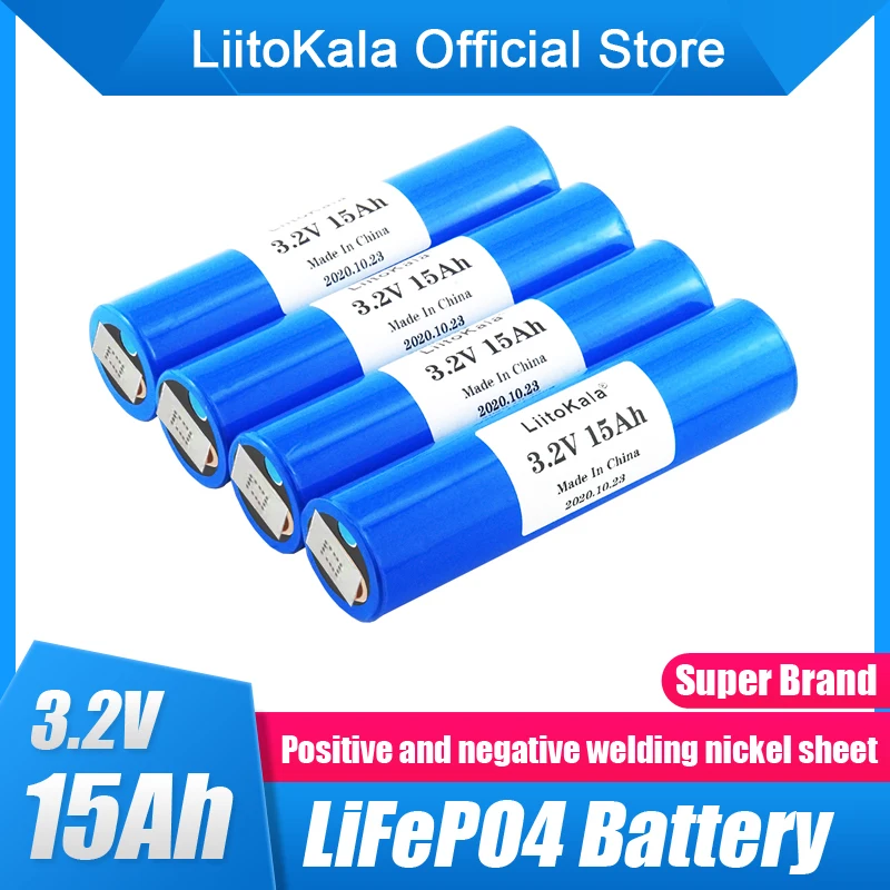 4pcs liitokala 33140 3,2V 15AH LifePO4 lítium batérie 3,2 V bunky pre DIY 12V 24V E BIKE E-SCOOTER Elektrické náradie batérie PAC