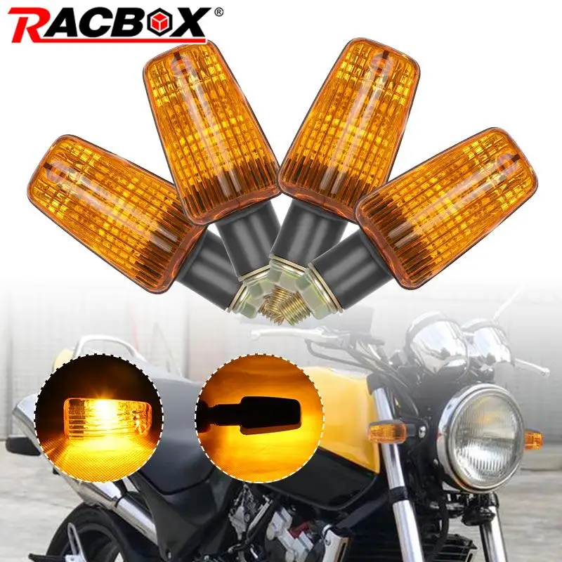 4pcs motocyklová zákruta Signálna lampa M10 Mini Turn Signals Amber Lens pre Honda CB250 350 400 500 650 900 Shadow VT750 VT1100 12V