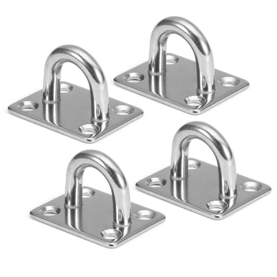 4pcs Mount Hook Pad Eye Plates Marine Hardware Multifunkčné slučky hák na upevnenie na stenu pre pásy odporu cvičenia