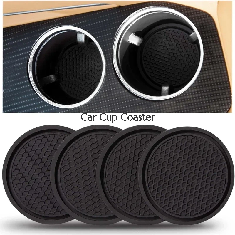 4pcs nekĺzavá automobilová vodná podložka podložka Univerzálne interiérové ​​príslušenstvo PVC izolované vložky proti sklzu vložky pre väčšinu šálok