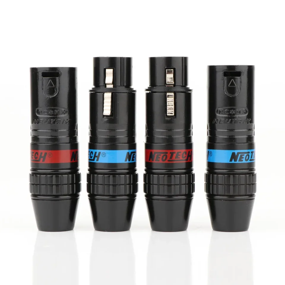 4pcs Neotech HI-end 3pin mosadz Gold Pastd XLR Audio Connector HiFi XLR Interconnect Cable Jack Adapter pre DIY XLR kábla