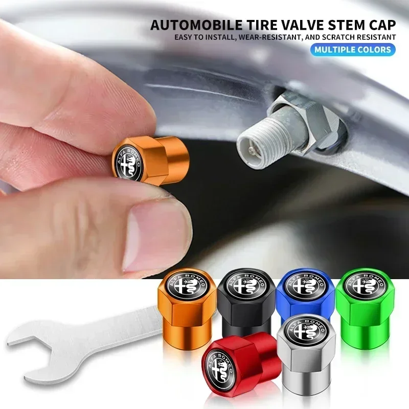 4pcs pneumatika automobilu Hexagon Valve Cap skrutkovačka pre prach pre Alfa Romeo 159 147 156 166 Giulietta Giulia Mito Stelvio Brera Spider