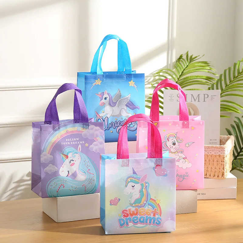 4PCS Rainbow UniCorn Darčekové tašky jednorože