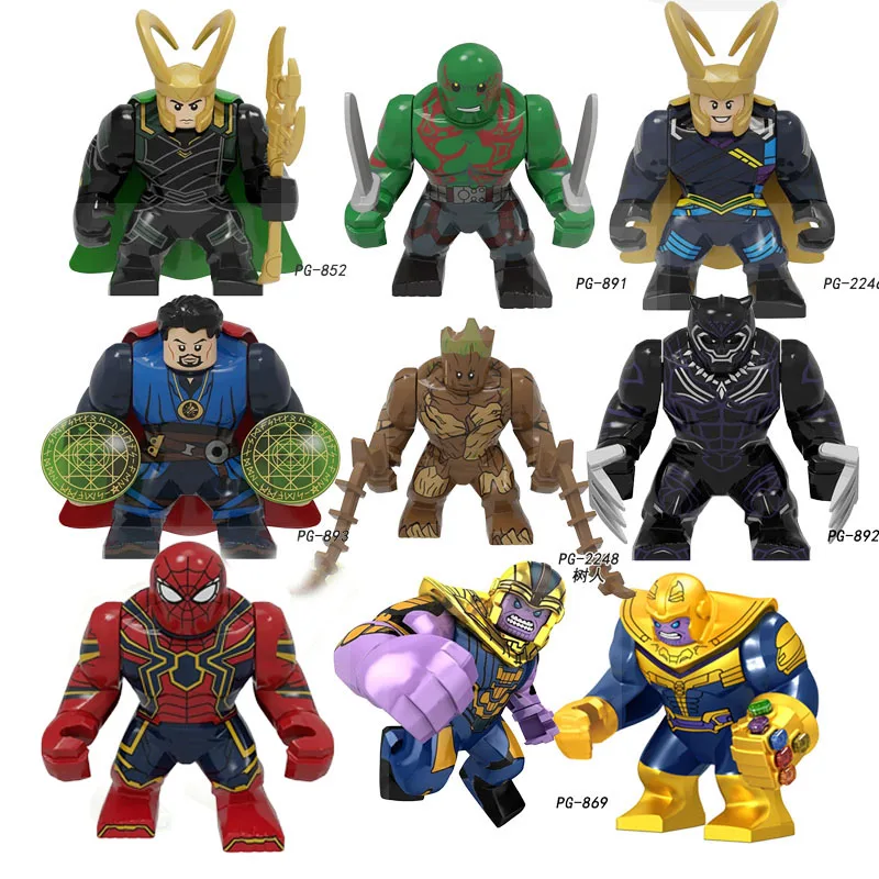 4pcs sada mini stavebných bábik Anime figúrka Marvel superhrdina Spider Man Diy Build Block Block Blokovanie hračiek Figur
