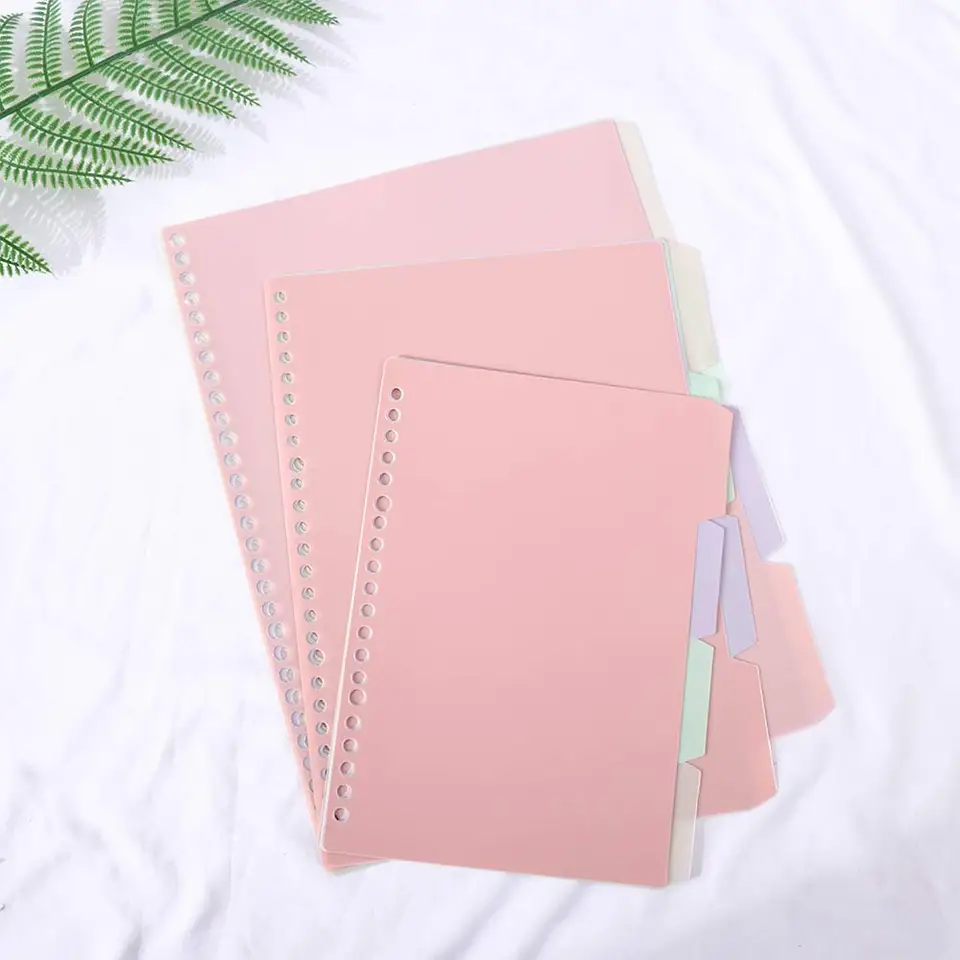 4pcs/set b5 A5 A5 A4 Binder Index DeDivers Stránka Loose-Leaf Notebook Scrapbook Coil Book Stationery Bookmark