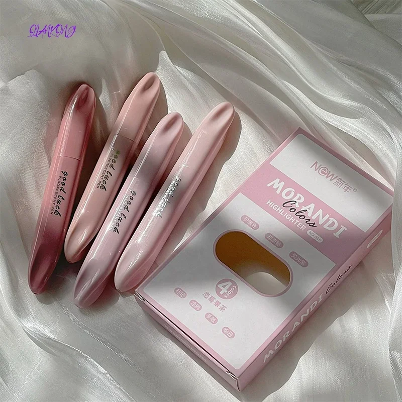4pcs/set New Kawaii Morandi Double Head Highlighters Reading Kreslenie Kľúčové body Markery Farebné fluorescenčné pero graffiti nástroje