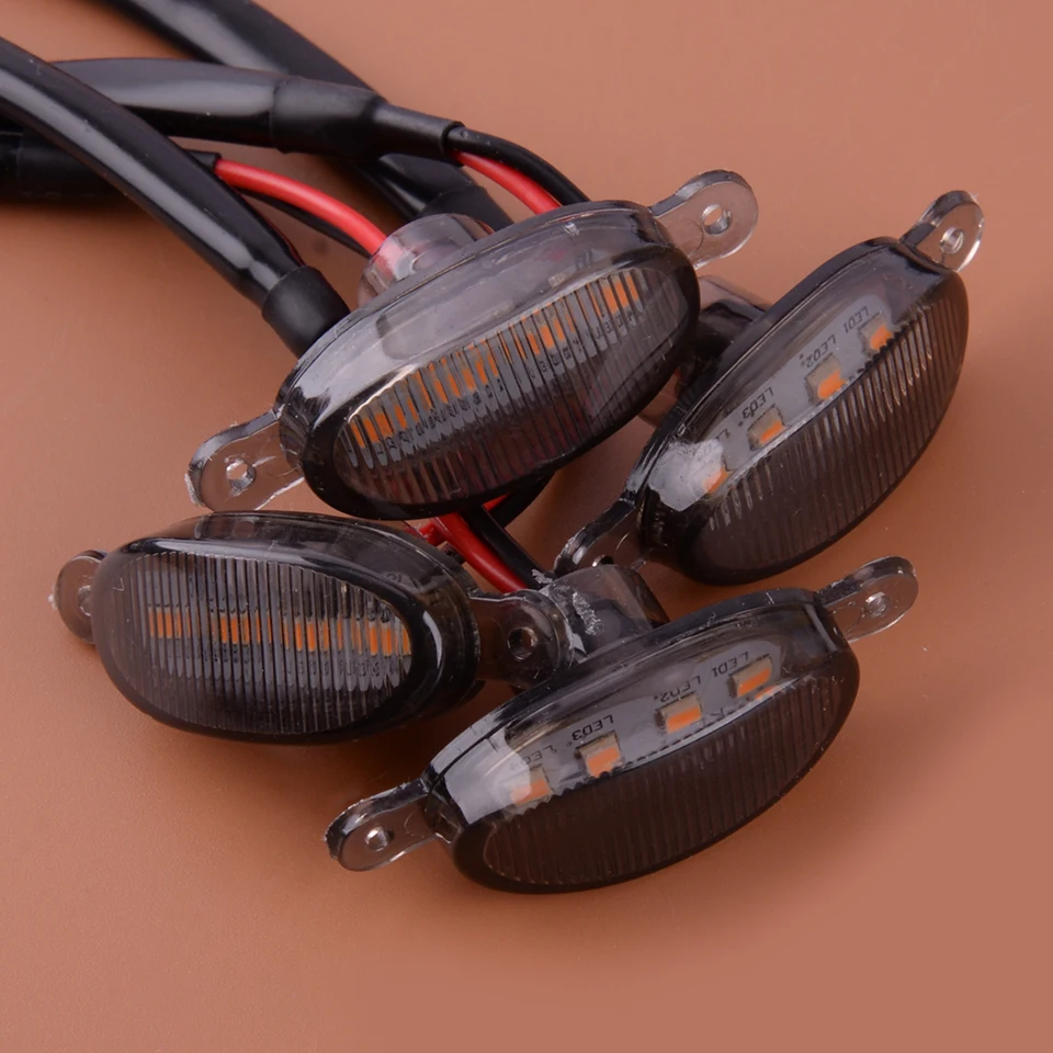4PCS SMOKED Black Lens Front Grille LED LIGHT DRL Fit for Dodge Journey 2009-2011 2012 2013 2015 2015 2016 2017 2018 2019 2019 2020