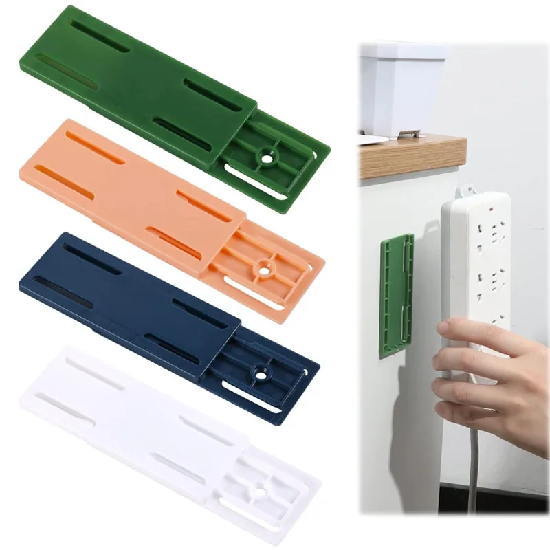 4pcs Socket Fixer Self-Absessive Punch Free Socket držiak na stenu namontovaný na riadení kábla Sprievodca ochrancom zástrčkovej zátvorky