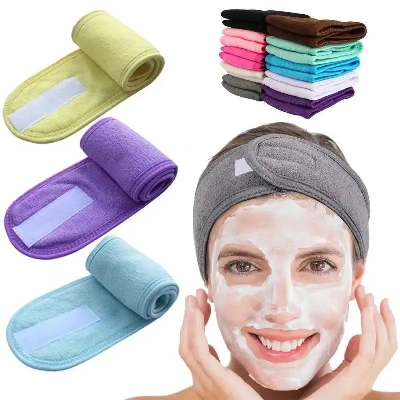 4pcs Spa čelenka čela hlavy hlavy Terry Terry Stretch Towel pre kúpeľné mikrovlákry nastaviteľné vlasové pásy pre ženy Doplnky