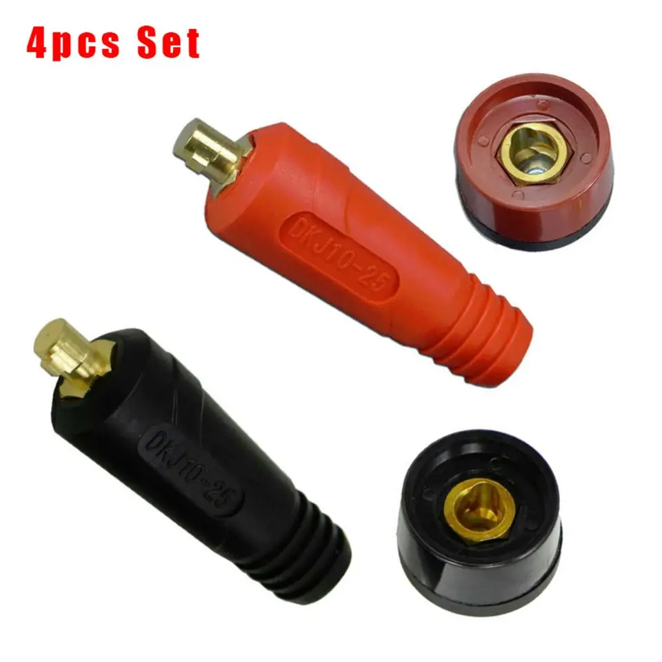 4PCS TIG Zváranie príslušenstva Káblové panelové panelové konektory DKJ10-25 & DKZ10-25