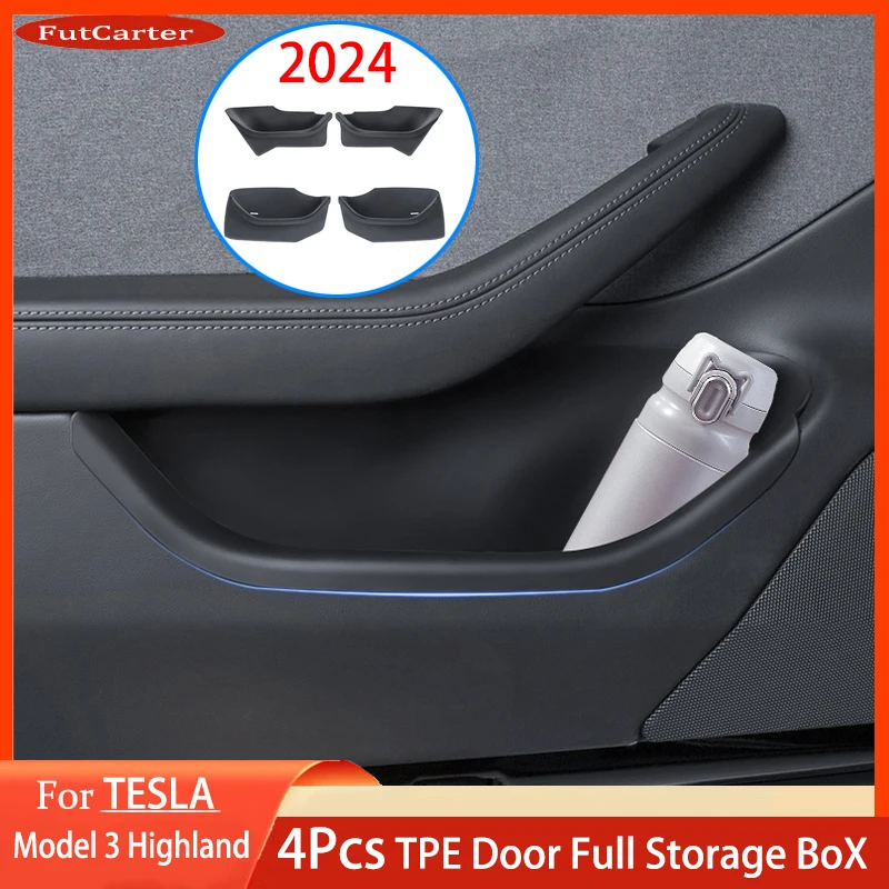 4pcs TPE Storage Box pre 2024 Tesla Model 3 Highland Dvere Edge Skladba Ochrana