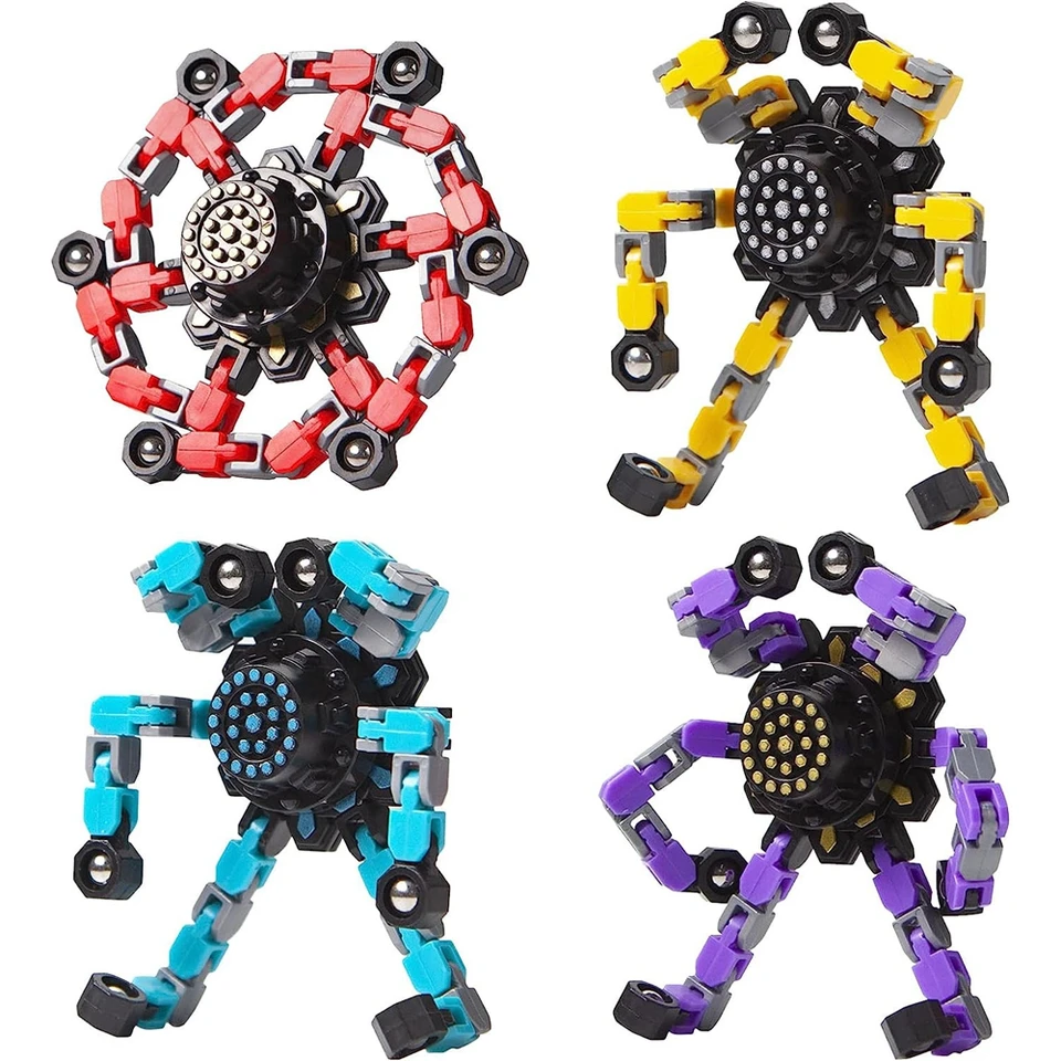 4pcs transformovateľný fidget spinners Stres Stres Sensory Hračky prsty gyros spinner Party uprednostňujú pre deti ADHD AUTISM pre deti dospelých