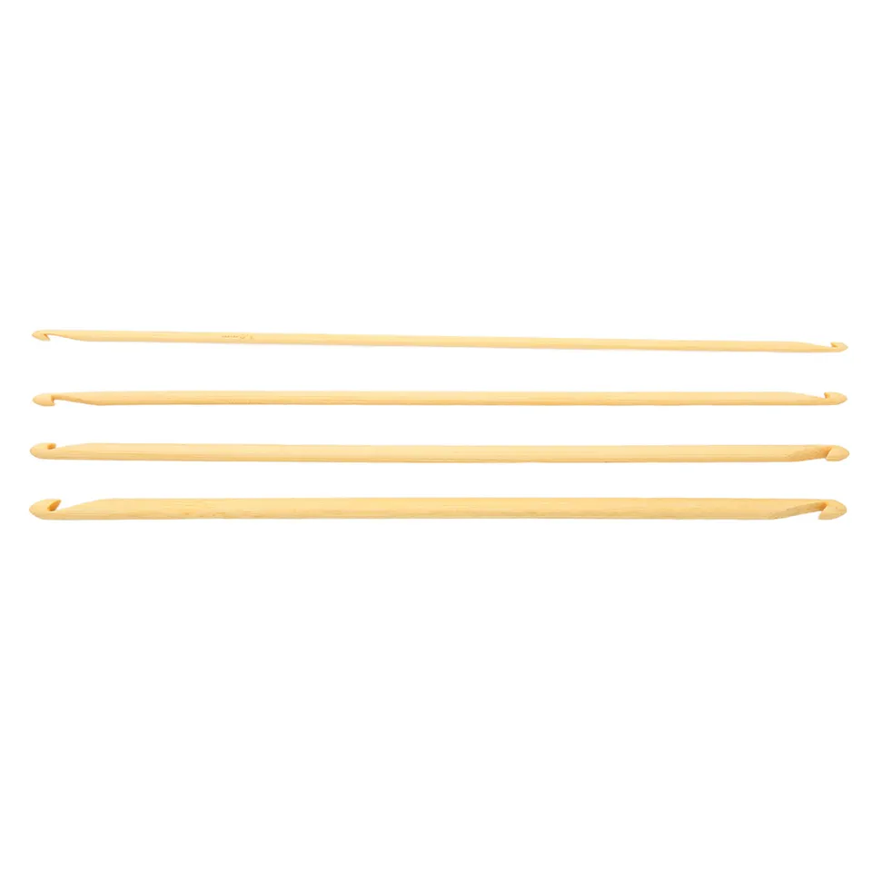 4pcs Tunisian háčkované háčiky 9,4 palca Dlhá veľkosť Anti sklz bambus Bambus Double End Hančičky na pletenie súpravy šijacieho háčika