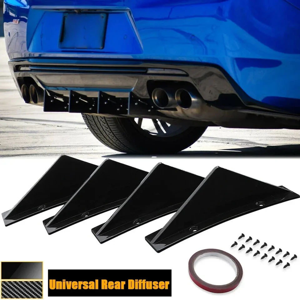 4PCS Universal for Hyundai Sonata Tucson IX35 2000-2022 Zadný nárazník difúzora Žrabežnícky plutvový kit Spoiler Body Kit