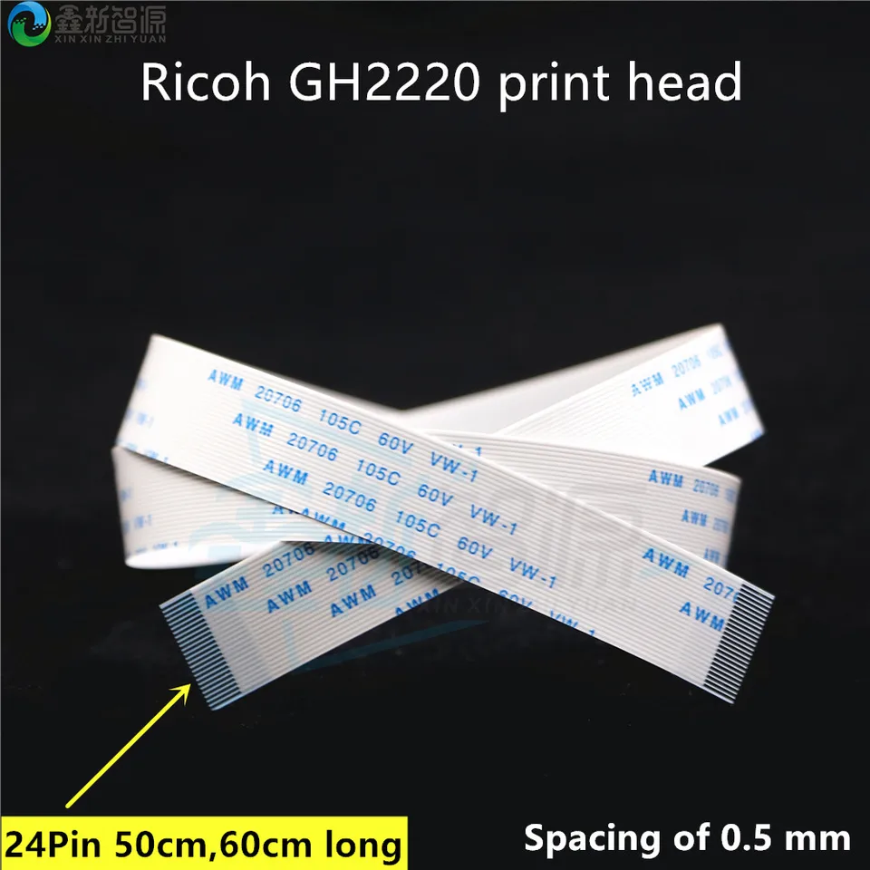4pcs UV plochá tlačiareň RICOH GH2220 HEAD KABEL 24 PINS 50 cm 60 cm dlhá pre RICOH GH2220 TLAČ