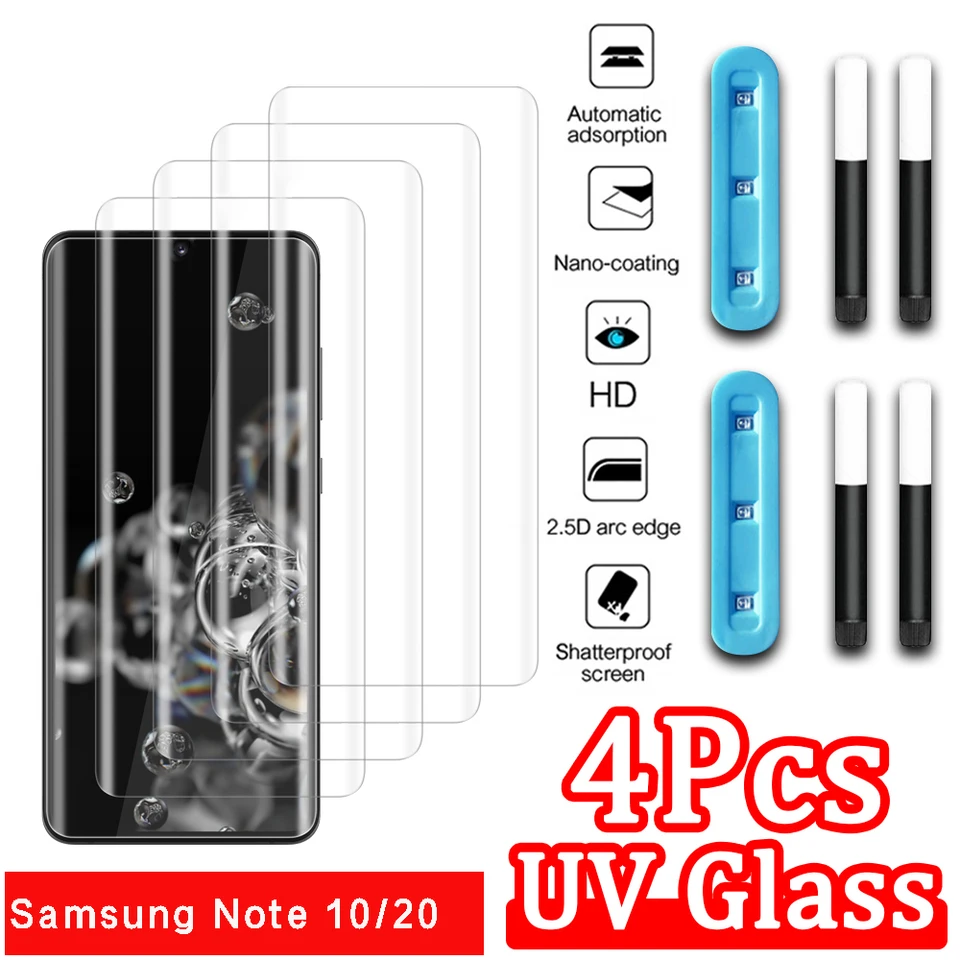 4pcs UV temperované sklo pre Samsung Galaxy Note 10 20 plus chránič obrazovky pre Glaxy Note 20 10 Ultra