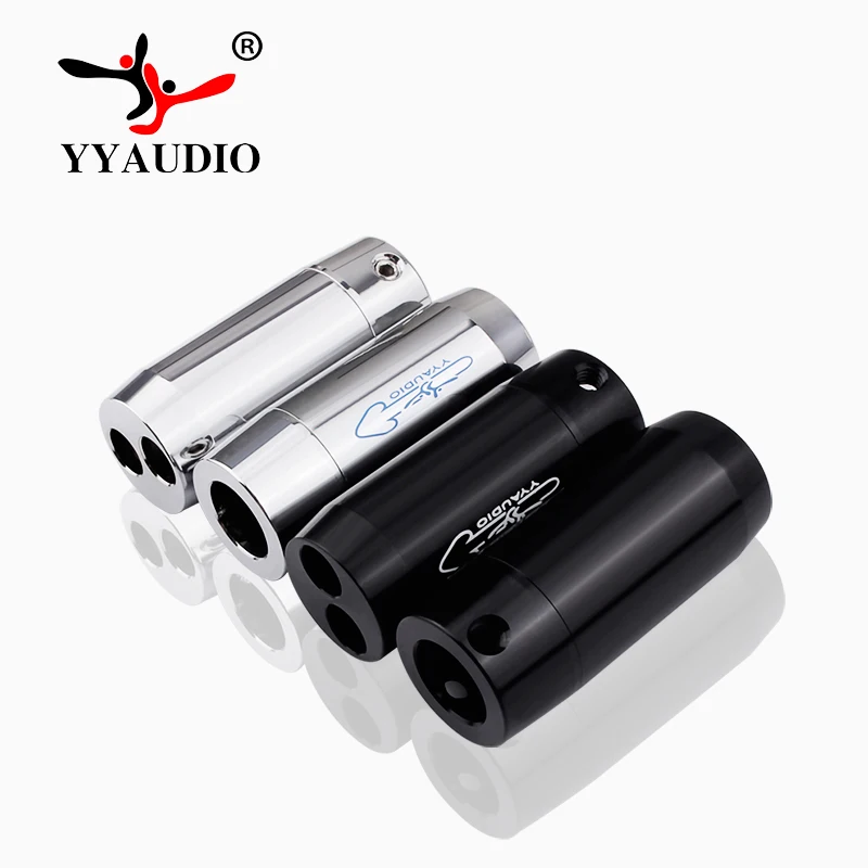 4pcs yyaudio diy hifi Pure hliník alebo sliver Solid Steel Reproduktor Video zvukové káblové drôty nohavice topánky koaxiálne y splitter y