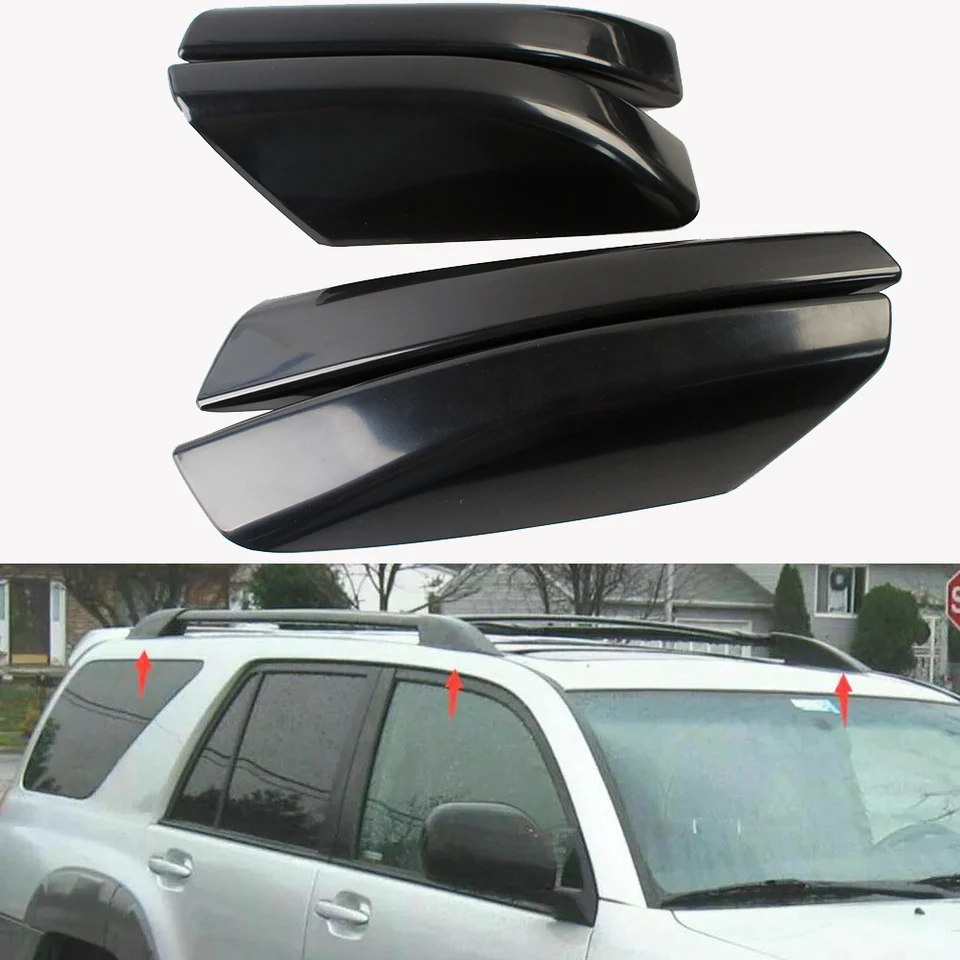 4pcs čierna pre Toyota 4Runner N210 2003-2009 Hilux Surf SW4 ABS plastový automobil Rack Bar Rail End