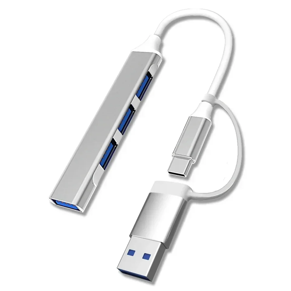 4Ports USB Hub OTG Adapter USBC Type-C Spiter USB adaptér OTG adaptér Docking Station pre Huawei Xiaomi MacBook Hliníková zliatina