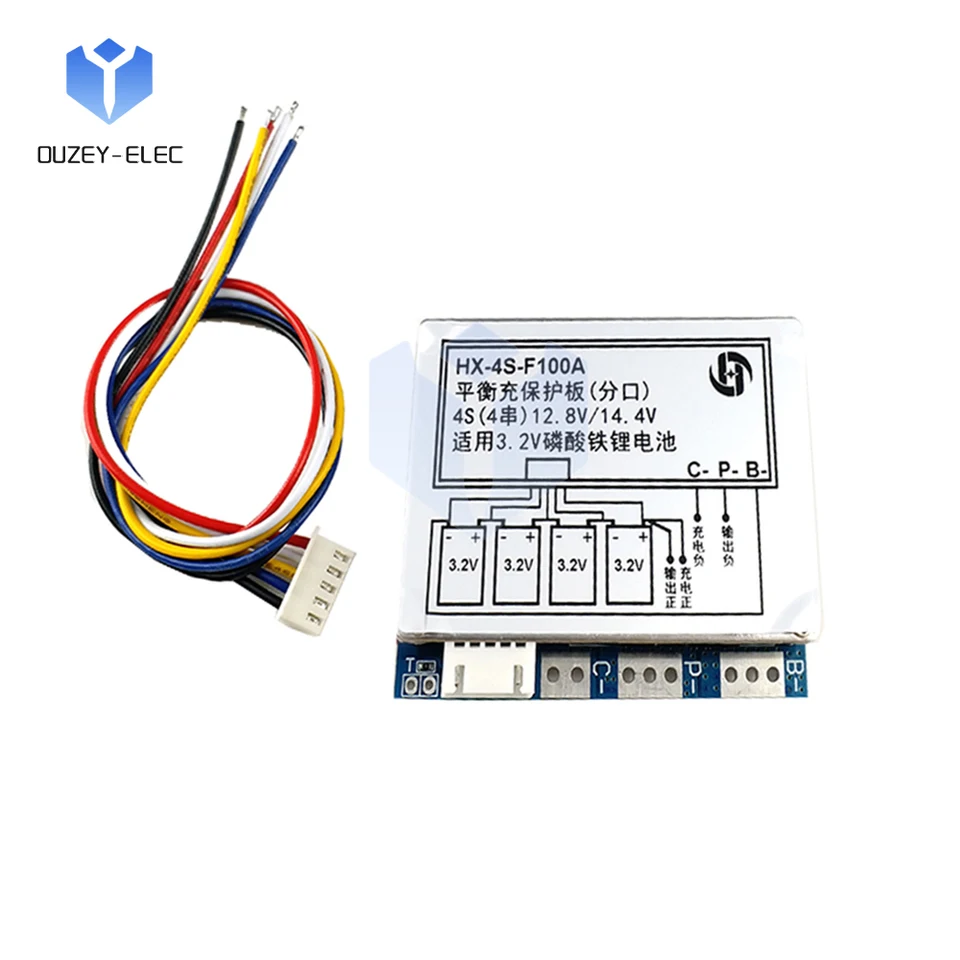 4S 12,8 V/14,4V 100A High Current LI-FEPO4 nabíjačka na nabíjačku/Discarger Protection Board Split Port BMS Active Equoenter Modul