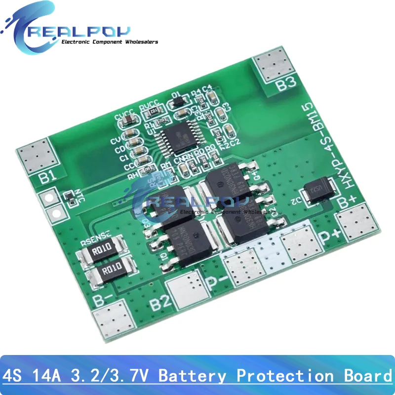 4S 12,8V 14.4V 16,8 V LifePO4 Li-Ion Lipo Litium Litium Battery Board 18650 BMS 14A Limit 20A PCB 4 Cell Pack PCM 3,2V 3,7V