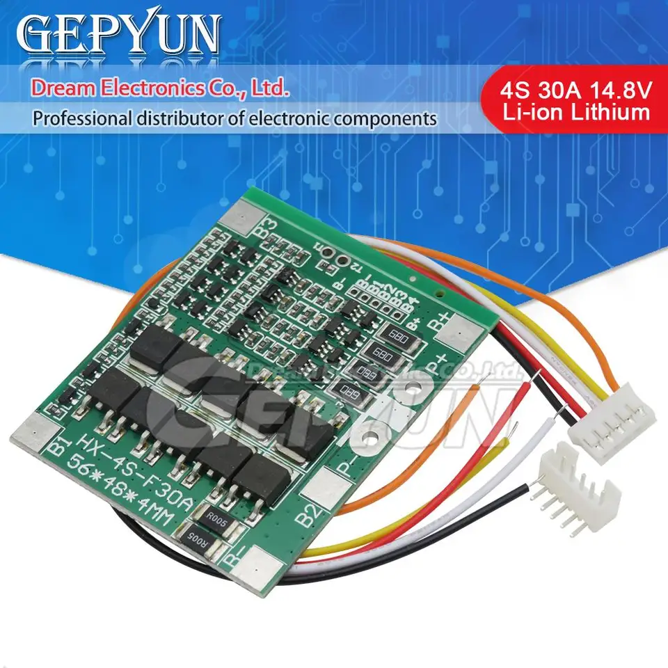 4S 30A 14,8 V li-ión lítium 18650 batérie BMS BACKS 48x56 mm DPS