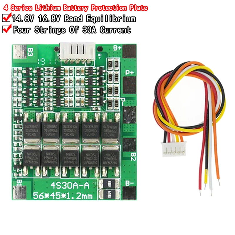 4S 30A 14,8V Li-Ion Lithium 18650 Batéria BMS BACS BACKS OBCHODOVÁ DOPADLA DOPRAVA ROZDELENIA VYBAVENIA Obvody