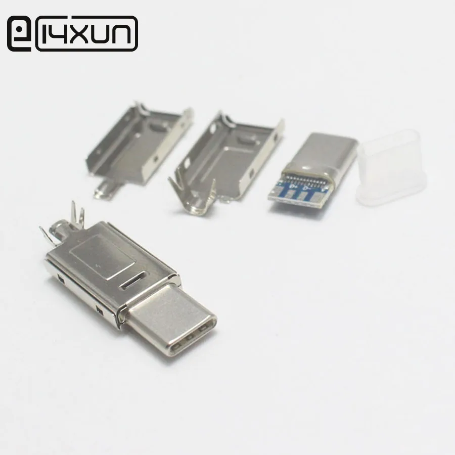 4sety USB C až USB Typ C káblové zástrčka USBC 4P OTG USB-C TYP-C DIY Konektor opravy pre Xiaomi MI 10 Pro Samsung S20 MacBook iPad