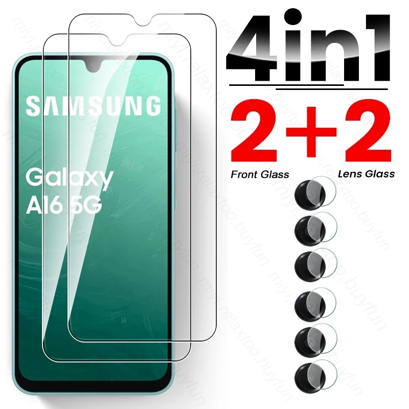 4to1 Ochranné sklo puzdro pre Samsung Galaxy A16 5G 4G Temperované sklo Samsng Samsug A16 A 16A 16A Ochrana obrazovky fotoaparátu