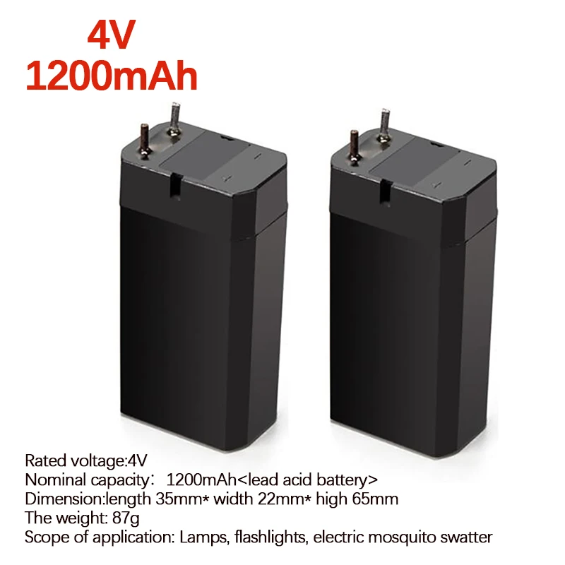 4V olovnatá batéria 1200 mAh Nabíjateľné batérie proti komárom Bat batérie LED svetlomety svetlometov baterky Vysoko kapacita nabíjateľná batte