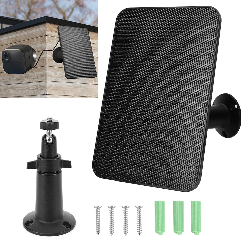 4W 5V Solárny panel 2000 MAH Nabíjateľná súprava solárnych panelov so solárnym panelom so 4M nabíjacími káblami a gumovou zástrčkou pre Blink Outdoor 4 (4. gen)