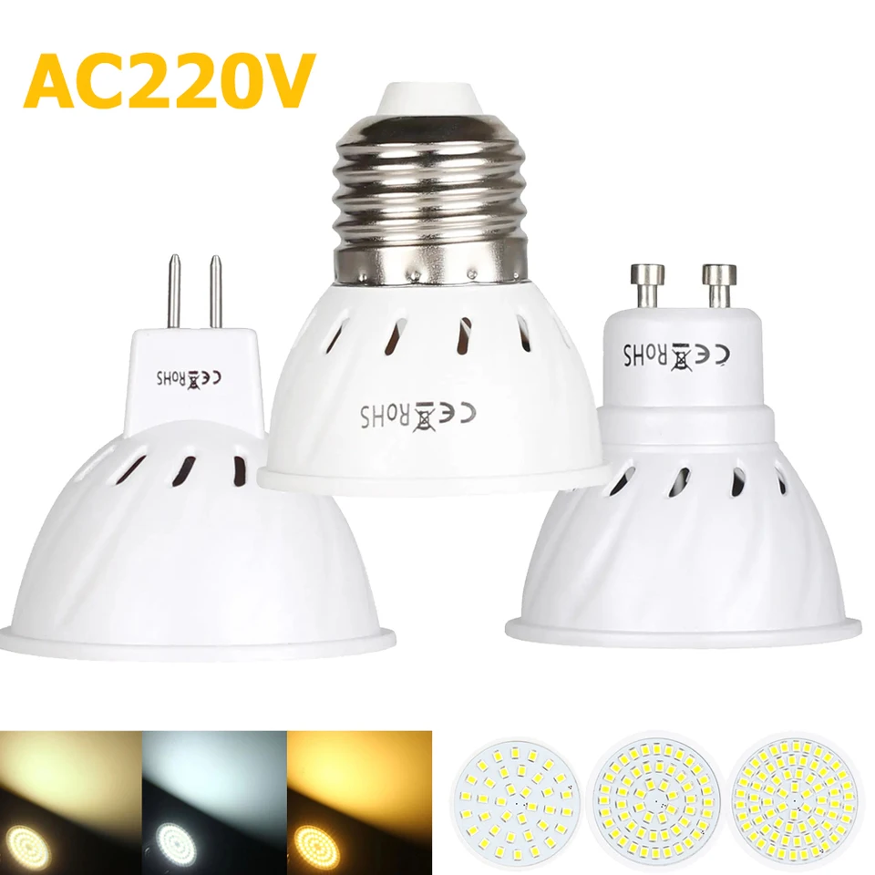 4W 6W 8W LED Spotlight žiarovky Spot Light Cool/Warm/Neutrálna biela E27 GU10 MR16 220V Downlight Dekoratívne lampy Energy Energy Izba