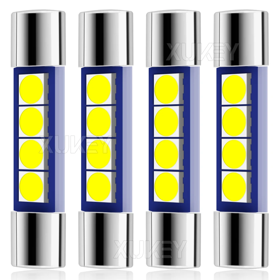 4x 28 mm 29 mm 6614f Festoon LED žiarovka Biela Super Bright 6612F 6641 LED žiarovka 6000K pre márnivé zrkadlové svetlá slnečné žiarovky