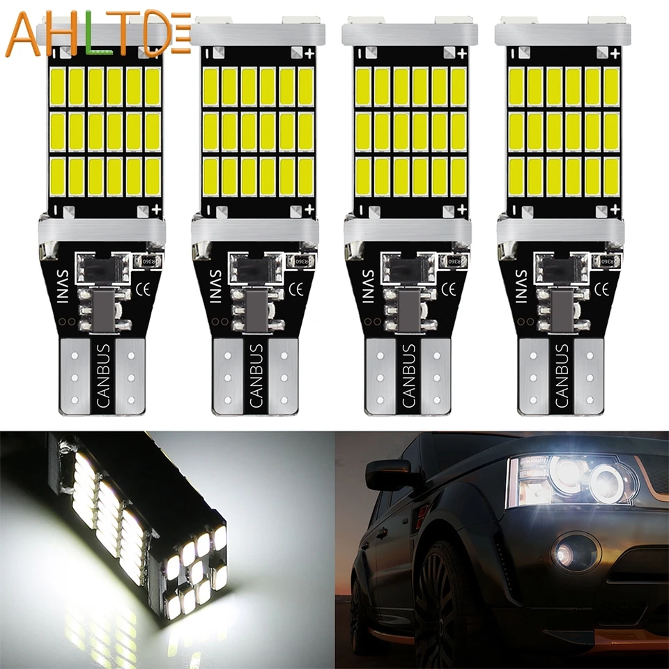 4x CAR 4014 45SMD BRKZDA LED Univerzálne automatické zadné svetlo T15 1156 1157 TOWN SIGNIPSICKÁ SIVODÁLNA ZÁZNAM BIELA ​​REVERNÁ LAMA Vodotesná hmla