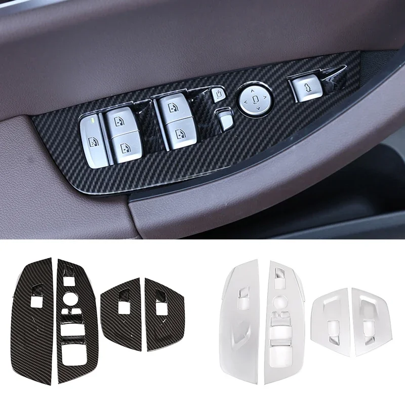4x Farba uhlíkového vlákna Color CAR Dvere Lirky lakťového klietky na okno VYPNUTÉ PLNIČNÝ PANEL PANEL PANEL PRE BMW X3 X4 G02 G01 18-21