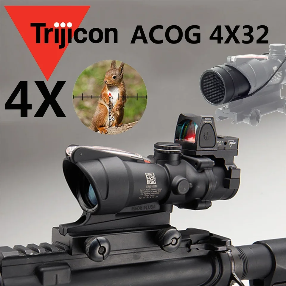 4x Lunkier Trijicon ACOG 4x32 s RMR skutočnými optikami Red Green Dot Dohľad