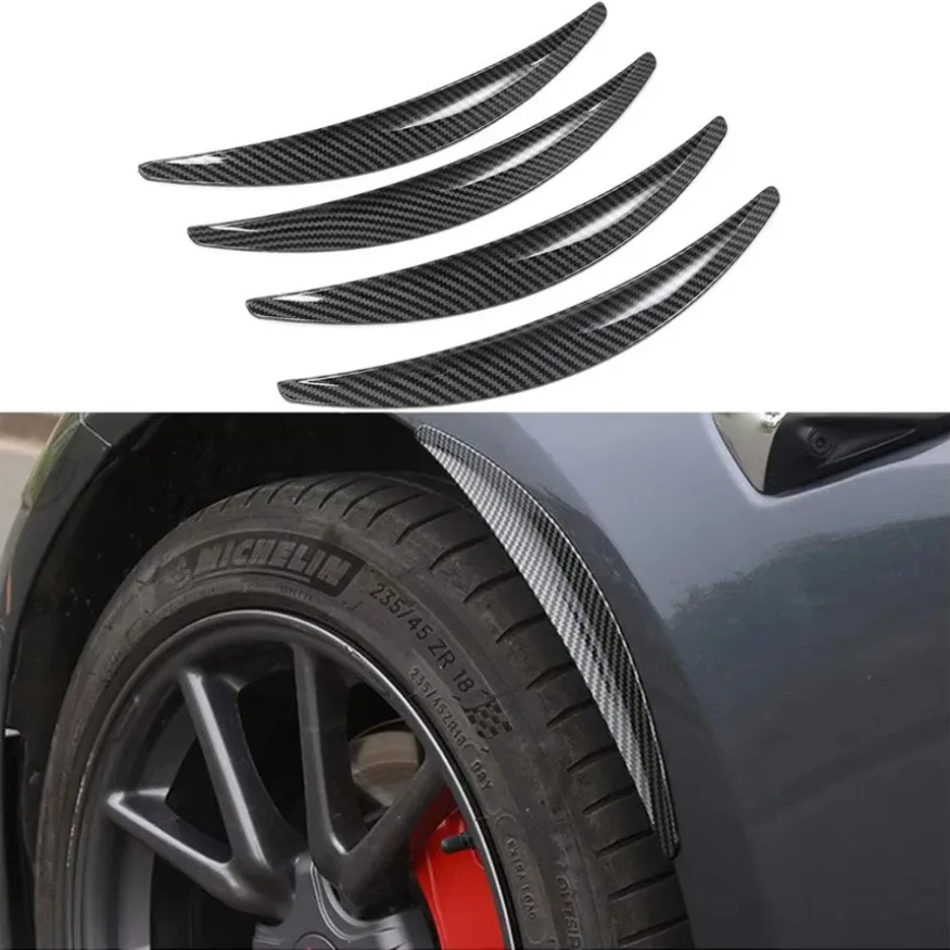 4x Modifikácia automobilu Dekoratívny pás Fender Fender Fender Flares Bahno Flap Splash Guards Arch Wheel Ofebrow Lip Fit Fit for Tesla Model 3