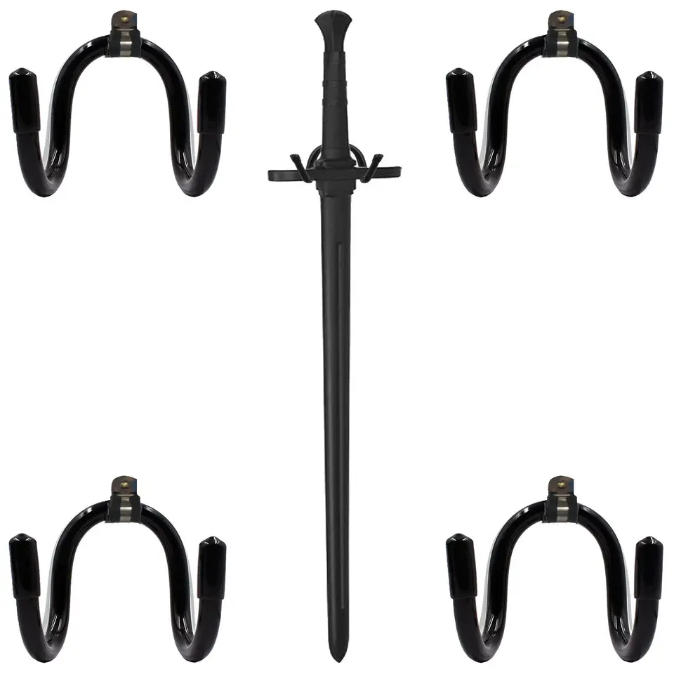 4x nastaviteľný meč na stenu pripevnenia hák pre hák pre meč, dýku, sekeru, keyblade
