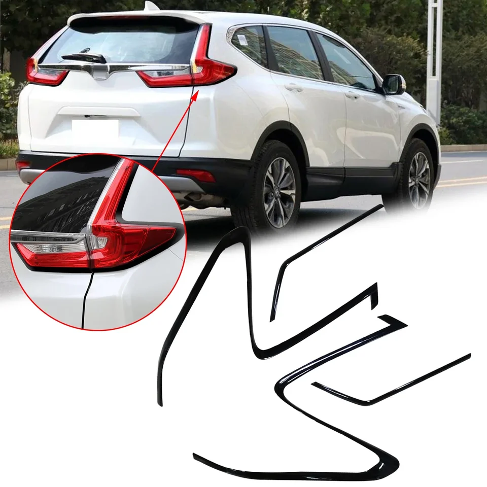 4x čierne zadné zadné zadné svetlo svetlo svetla rámu Overlay Overlay Cover Trimy pre Honda CRV CR-V 2017 2018 2019 2020 2021 2022