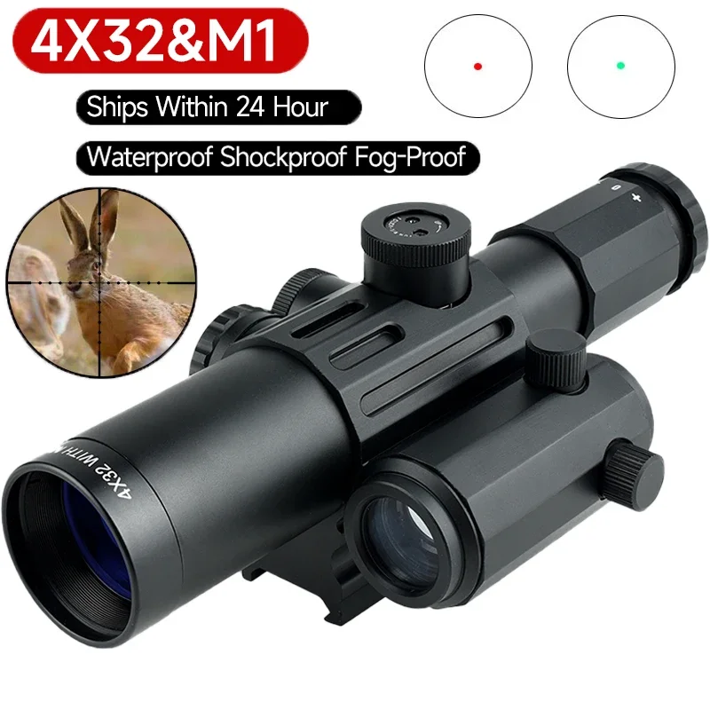 4x32 Optické pamiatky 1x20 Červená zelená bodka zraku taktická integrovaná štruktúra lovecké poľovníctvo Pušky Presná streľba rozsah