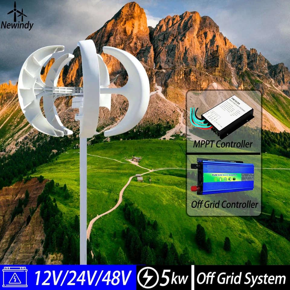 5 000 W 5 kW Vertikálna os Generátor veternej turbíny 12v/24v/48v Permanentný magnet zadarmo nový energia silný výkonový výkon striedavého prúdu pre domáce použitie