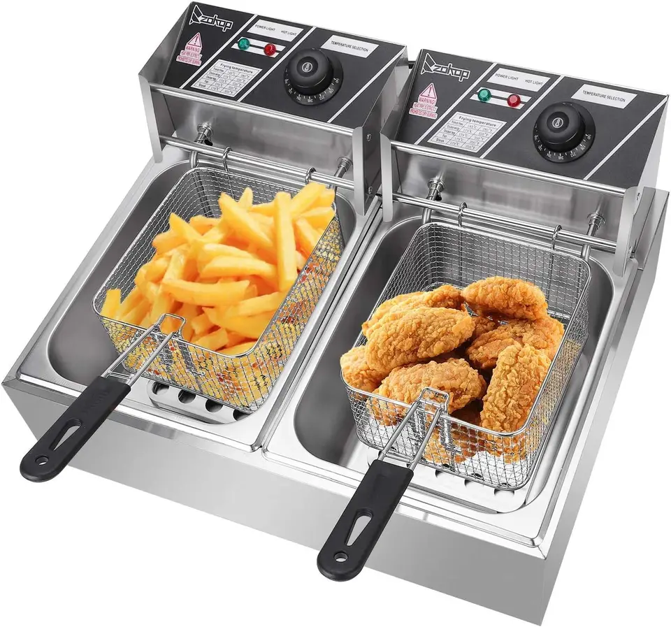 5 000 W hlboký fritéza, 12L elektrická duálna nádrž hlboký fritéza
