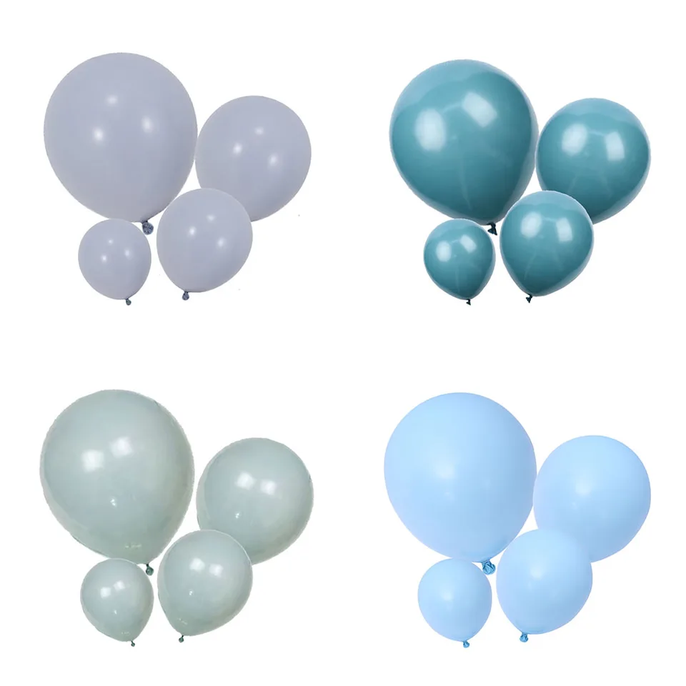 5/10/12/18inch Dusty Blue Balloons retro matné haze šedé dieťa modré balóny na narodeniny svadobná hostina Krst pre bábätko