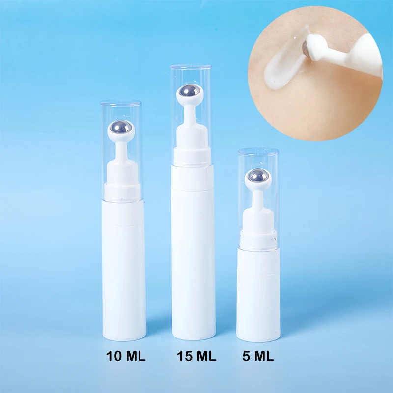 5/10/15 ml prázdna náplňová fľaša na valček s očami s oceľovým guľkovým pleťovým krémom Esenciálny olej kozmetický skladovací nádoba