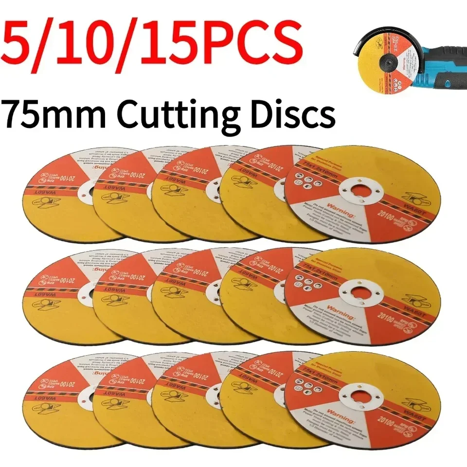 5/10/15ks 75 mm mini rezací disk Resin Resin Brinding Whear Branding Disk pre bit brúsky na strihanie uhla mlynčeka