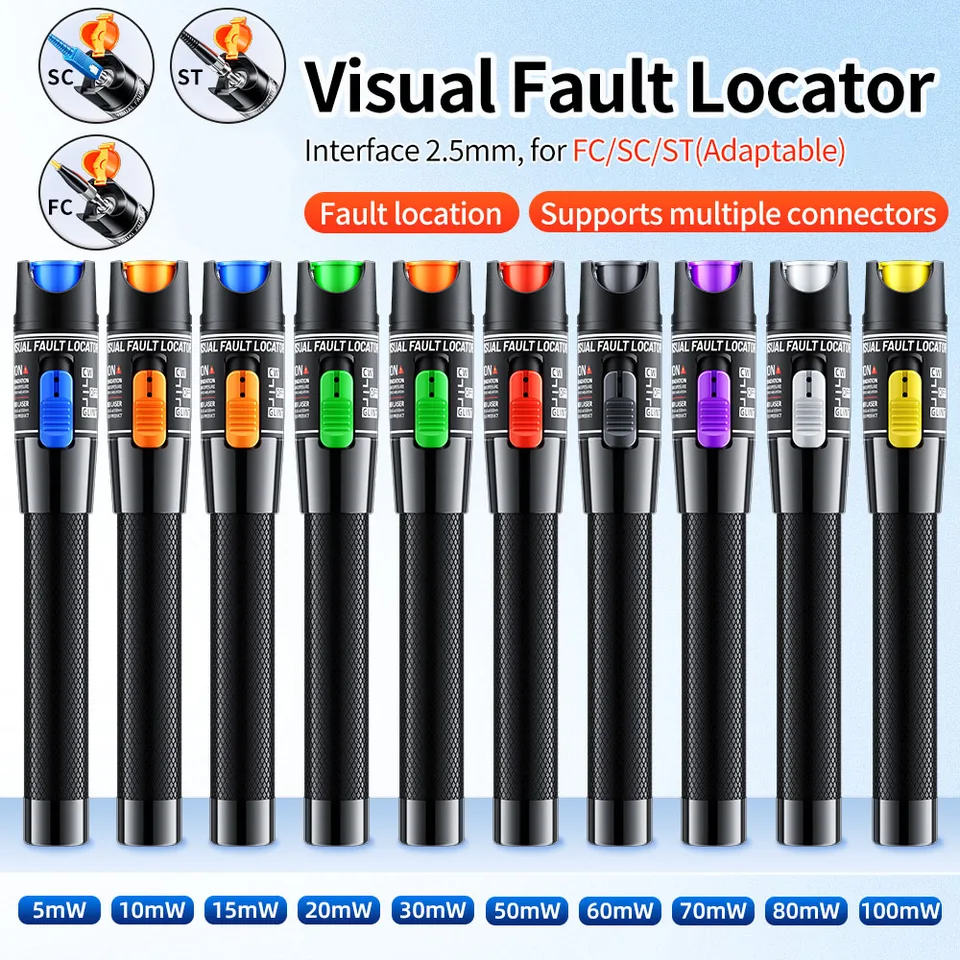 5/10/20/30MW/50MW/60/70/80/100MW ftth Fiber Optický tester Typ pero Červené laserové vlákno lokalizátor Vizuálne chyby Optický kábel Optický kábel