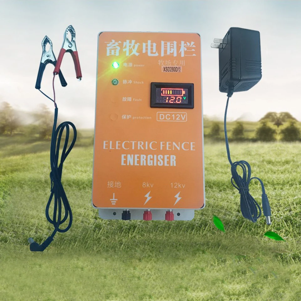 5/10/20 km elektrický plot Energizer nabíjačka vysoké napätie pulzného ovládača hydiny hydinové izolátory plotov pre zvieratá