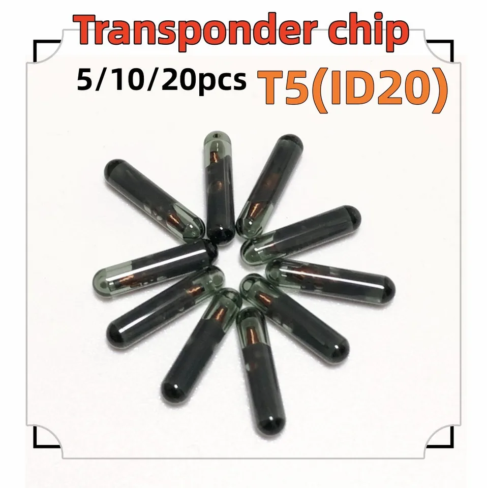 5/10/20ks Pôvodný čip na kľúč vozidla T5 ID20 Automatický transpondér čipu T5 ID20 (ID20) čip PCB