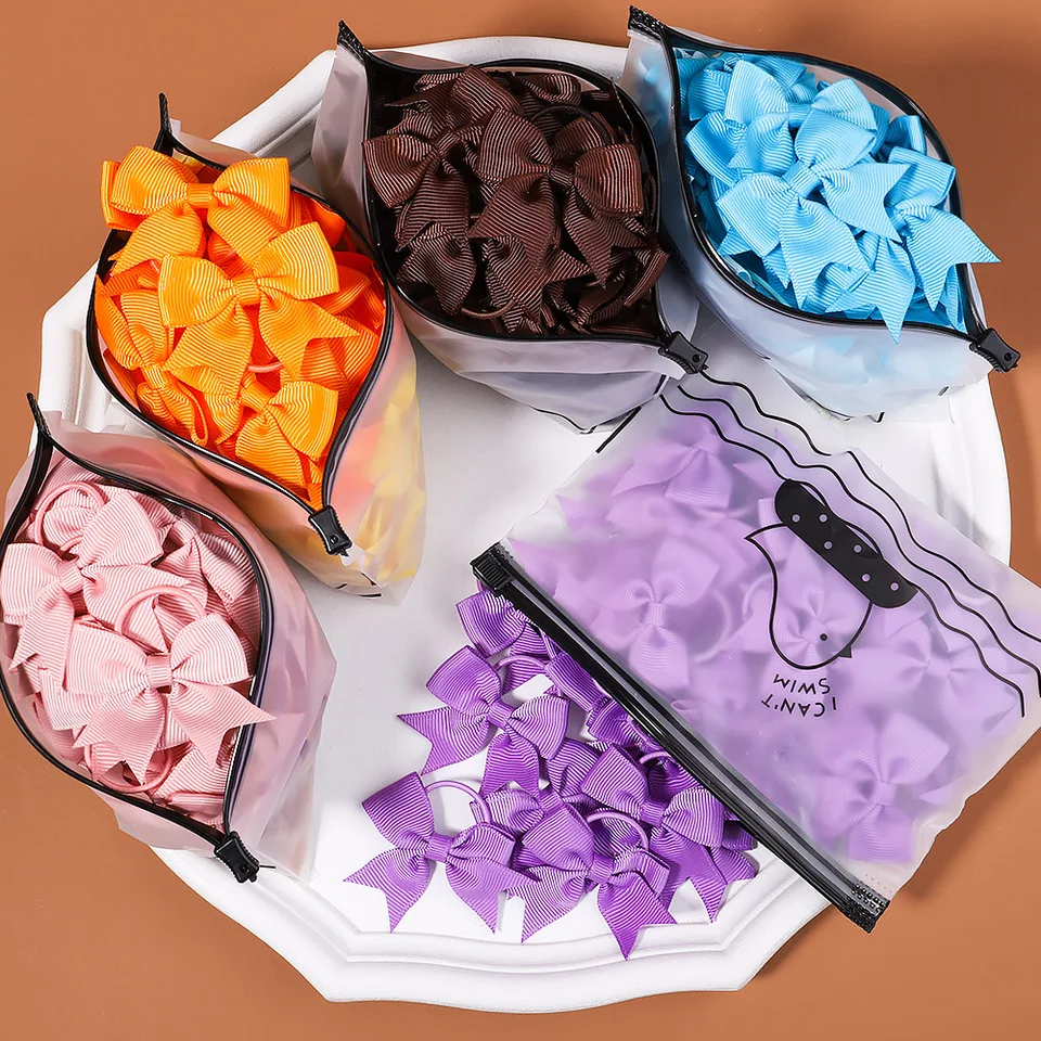 5/10/20ks/šarža Grosgrain Ribbon Pigtail Vlasy Luky Elastické vlasové kravaty Vlasové pásy Držitelia vlasových príslušenstiev pre dojčatá dievčat