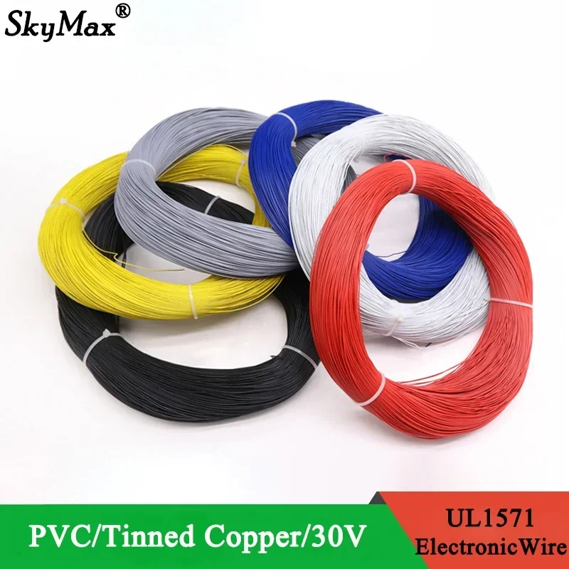 5/10/50M UL1571 Elektronický drôt 32 30 26 26 24 22 20 18 16 16 AWG PVC Izolované konzervované medené prostredie LED LINK DIY kábel